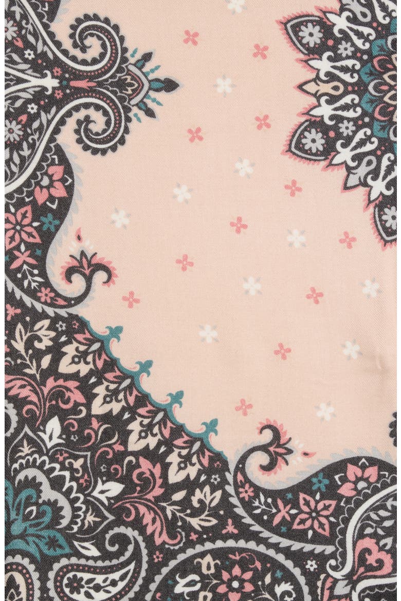 Supersoft Medallion Square Scarf, Alternate, color, BLACK