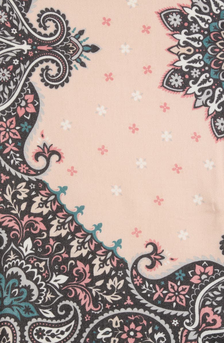 Vince Camuto Supersoft Medallion Square Scarf, Alternate, color, Black