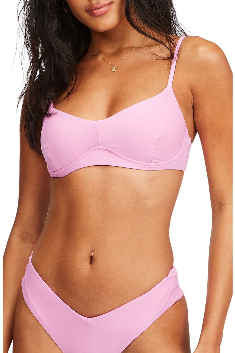 Sol Searcher Kenzley Underwire Stretch Recycled Polyester Blend Bikini Top, Main, color, PARADISE PINK