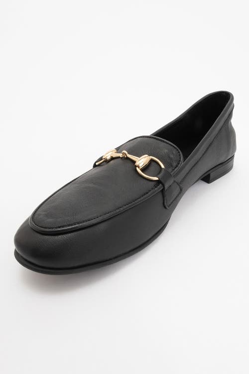 Forever & Always Shoes Rory Leather Bit Loafer In Black Leather