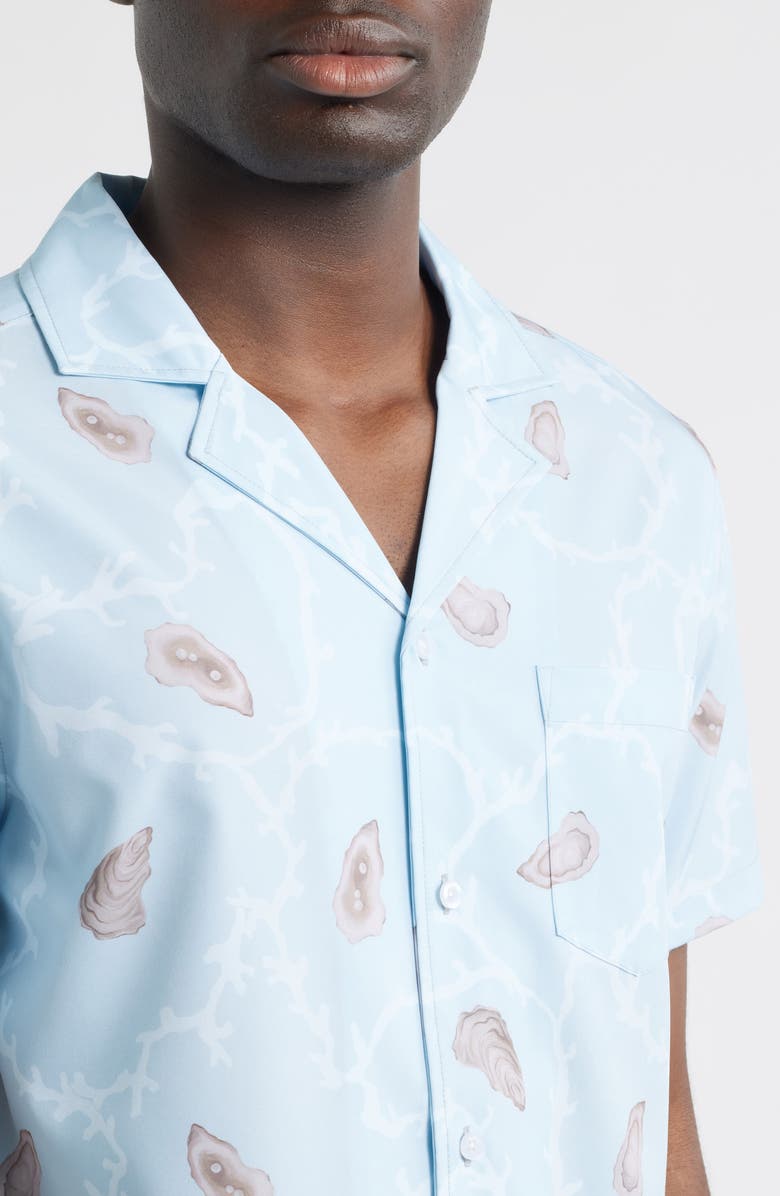 MAVRANS Ostra Weekend Short Sleeve Performance Button-Up Shirt, Alternate, color, Blue