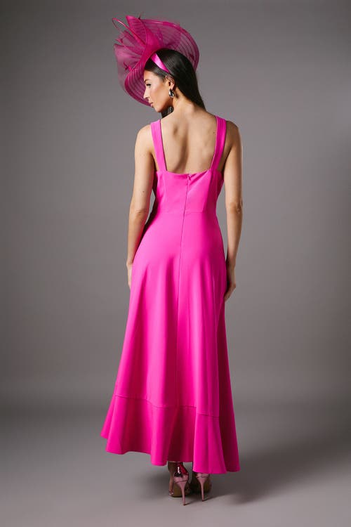 Coast Strappy Crepe Corsage Midi Dress In Pink