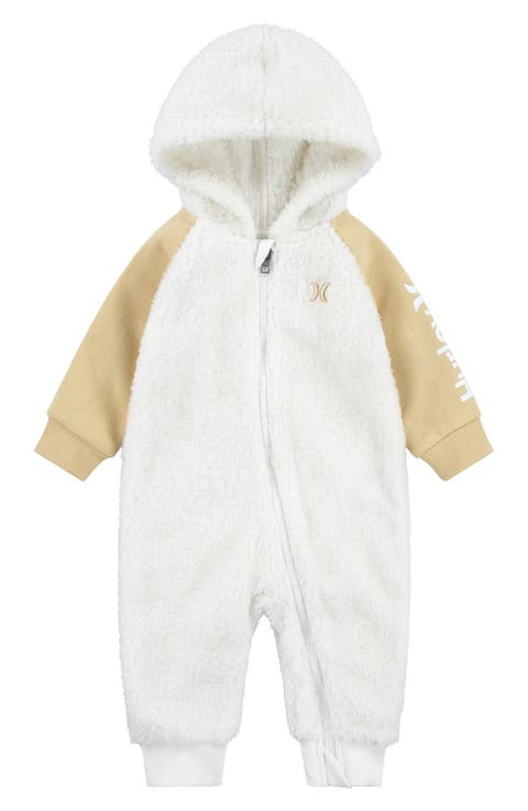 Plush Faux Fur Hooded Coverall (Baby)