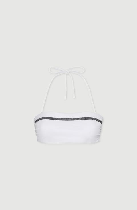 Bikini bandeau top with monili