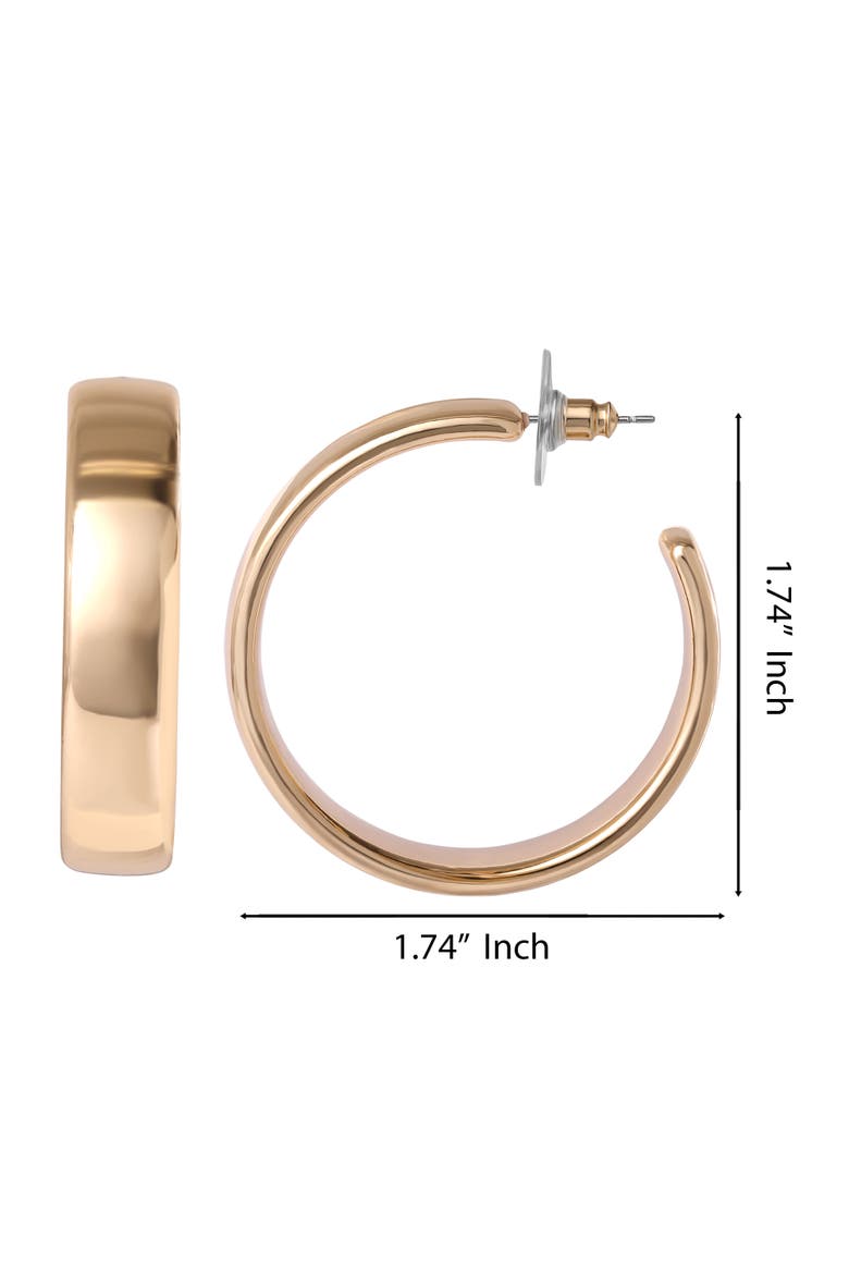 Textured Half Hoop Earrings, Alternate, color, Gold