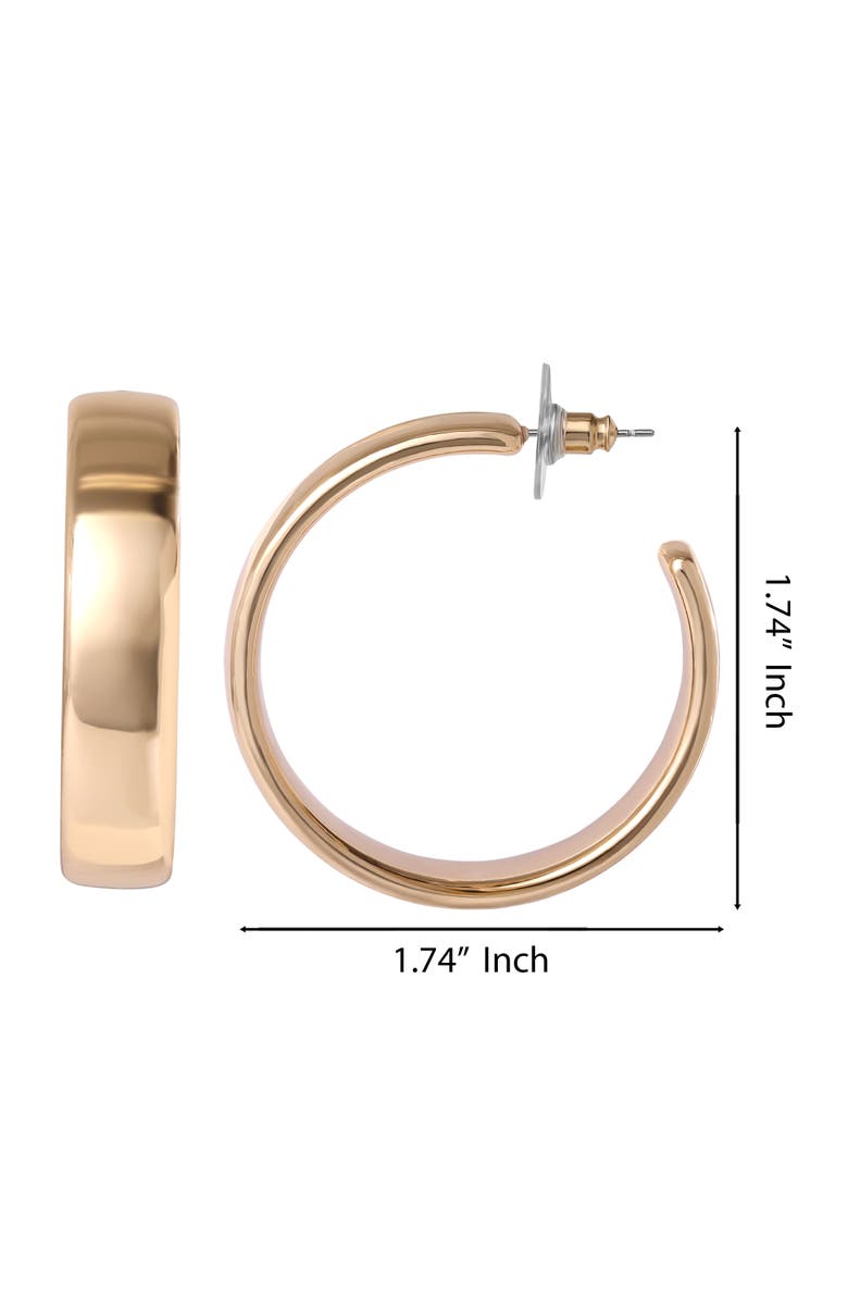 Jessica Simpson Textured Half Hoop Earrings, Alternate, color, Gold