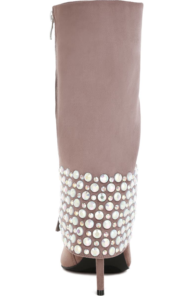 LONDON RAG Basso Rhinestone Foldover Boot, Alternate, color, Taupe