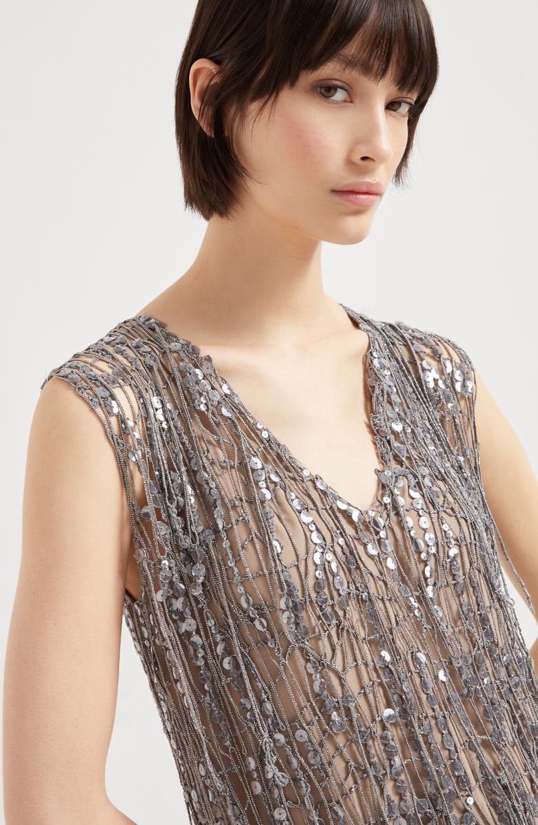 Brunello Cucinelli Glistening Embroidery dress, Alternate, color,