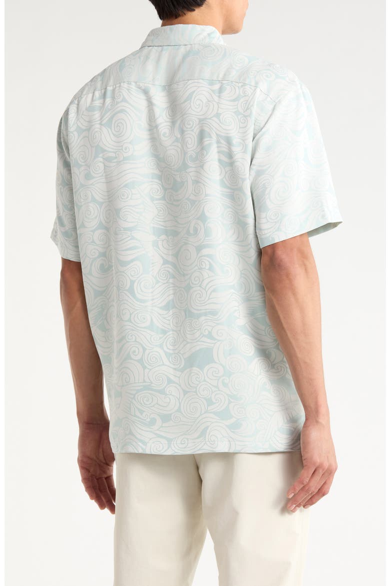 Makani Nui Jacquard Short Sleeve Button-Up Shirt, Alternate, color, SEASPRAY