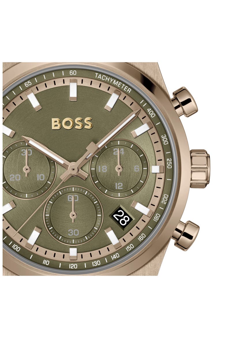 Candor Chronograph Bracelet Watch, 41mm, Alternate, color, OLIVE GREEN