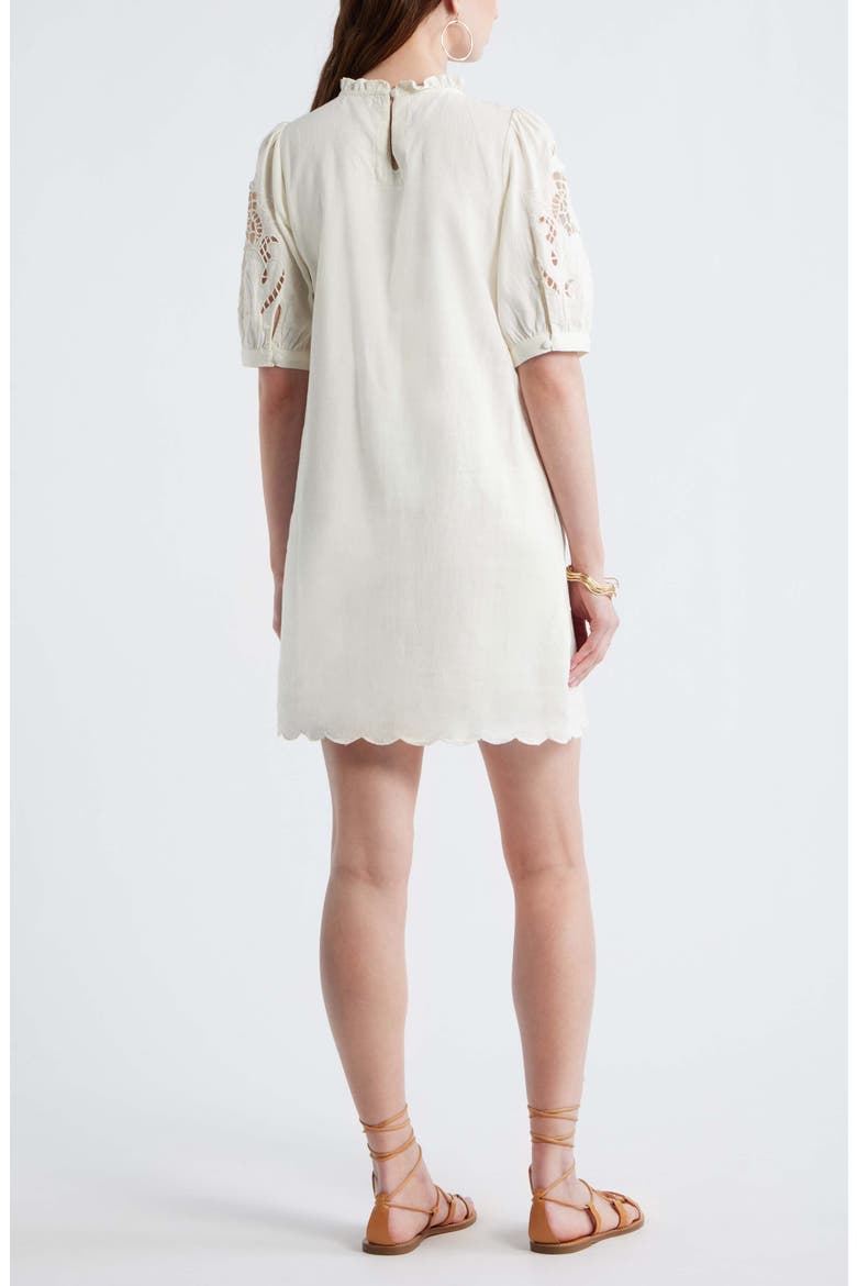 Cutwork Embroidery Minidress, Alternate, color, IVORY EGRET