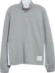 Thom Browne 4-Bar Stripe Funnel Neck Half Zip Sweatshirt