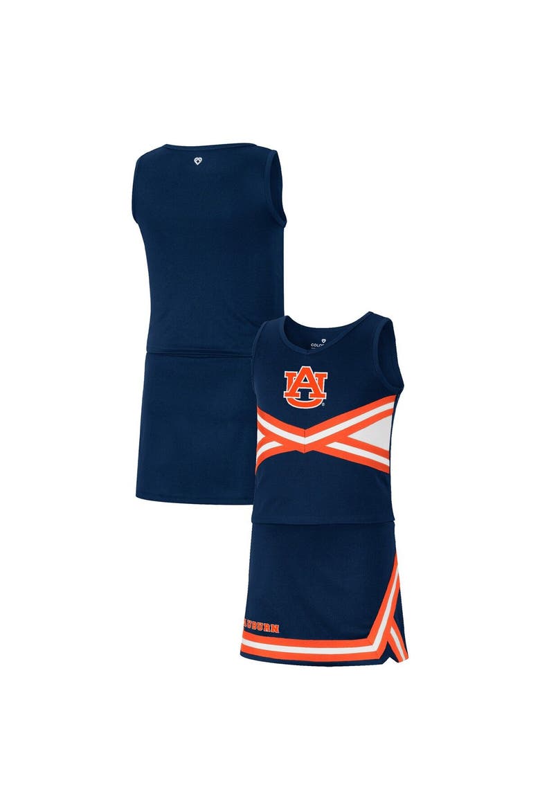 Girls Youth Colosseum Navy Auburn Tigers Carousel Cheerleader Set, Main, color, Navy