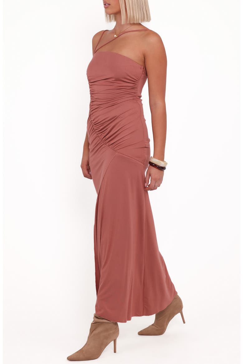 Avaline Ruched Maxi Dress, Alternate, color, TERRACOTTA