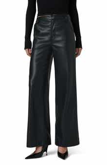 The Mia High Waist Faux Leather Wide Leg Jeans