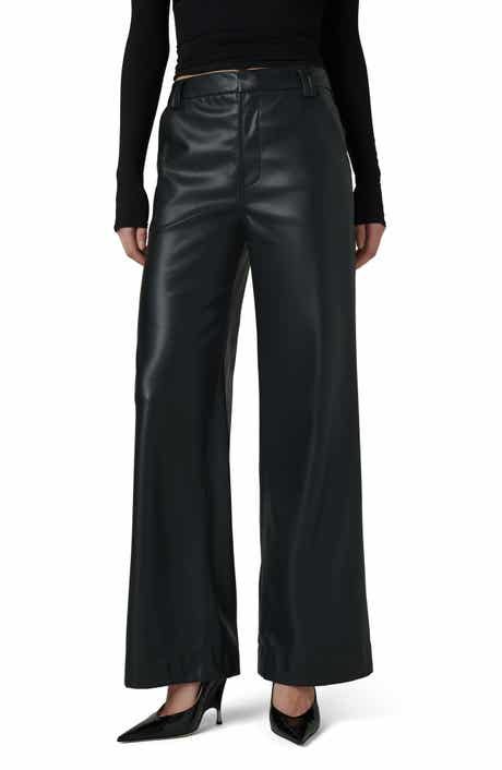 The Mia High Waist Faux Leather Wide Leg Jeans