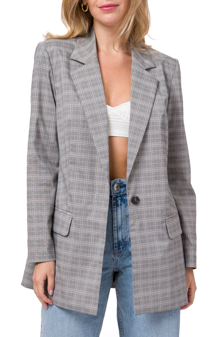 Betty Notched Lapel Blazer, Main, color, GREY