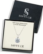 SAVVY CIE JEWELS 10K Gold Moissanite Solitaire Pendant Necklace