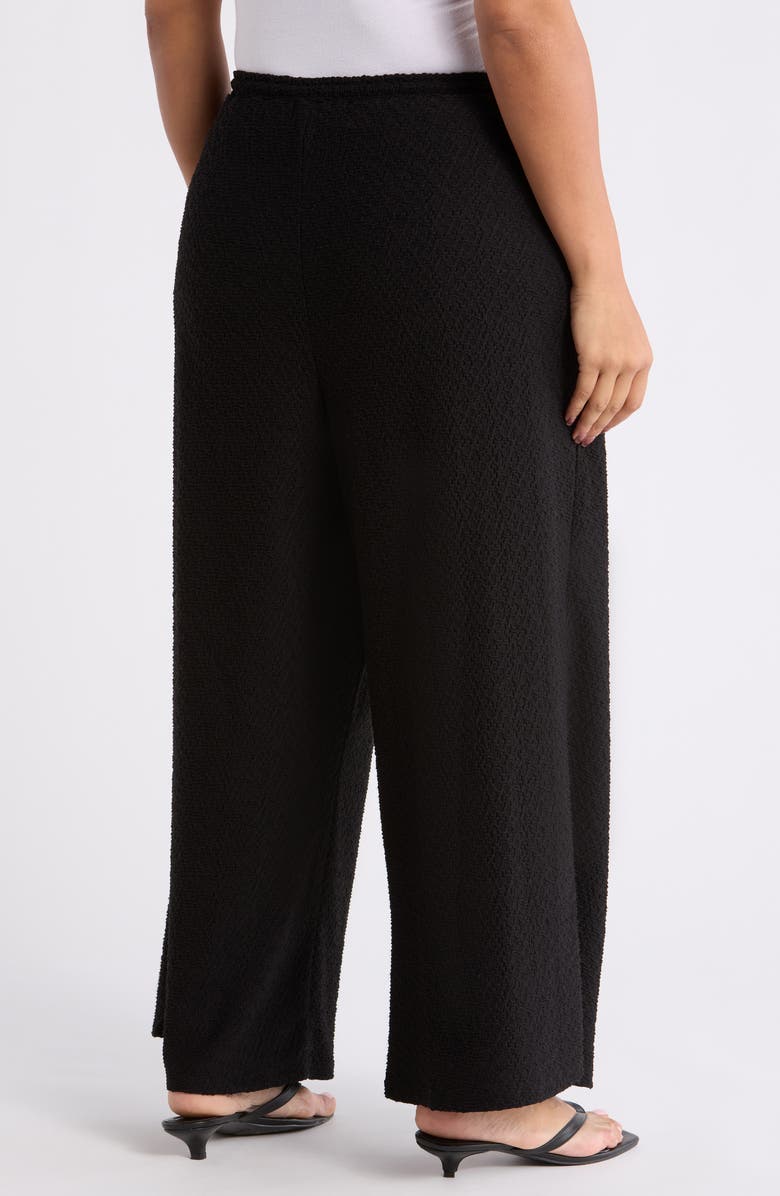 Vince Camuto Textured Drawstring Pants, Alternate, color, Rich Black