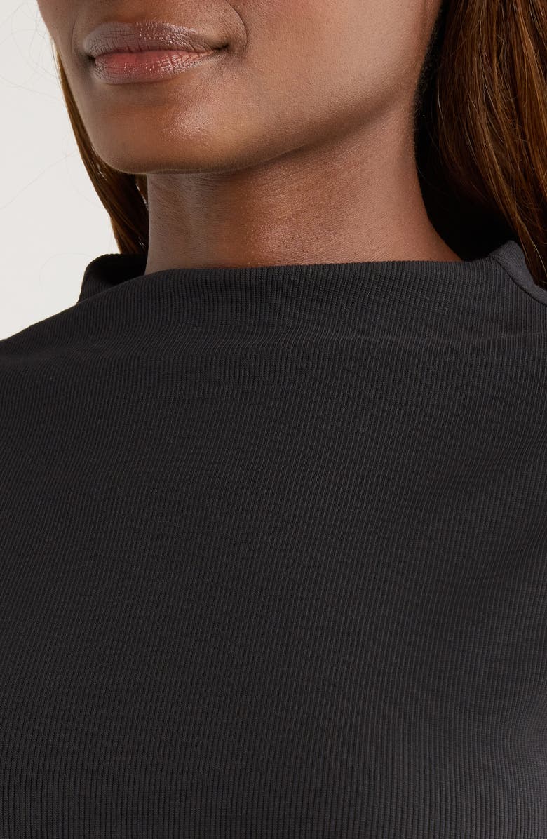 Marine Layer Lexi Rib Mock Neck Top, Alternate, color, Washed Black