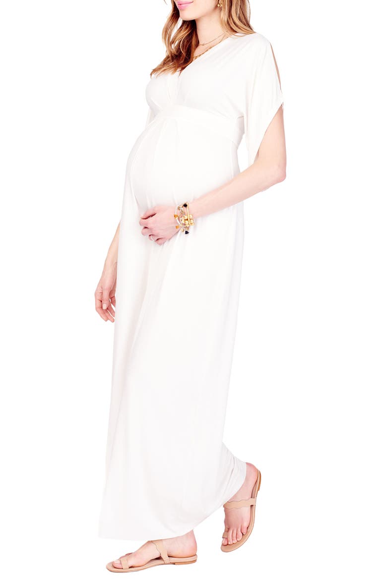 Split Sleeve Maternity Maxi Dress, Alternate, color, IVORY