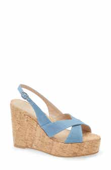 Stuart Weitzman Dayna Slingback Platform Wedge Sandal