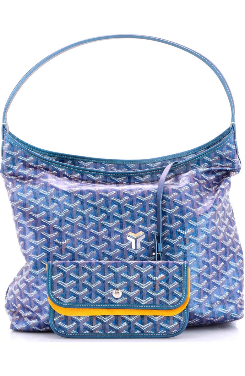 Pre-Owned Goyard Boheme Hobo Iridescent Coated Canvas, Alternate, color, Blue