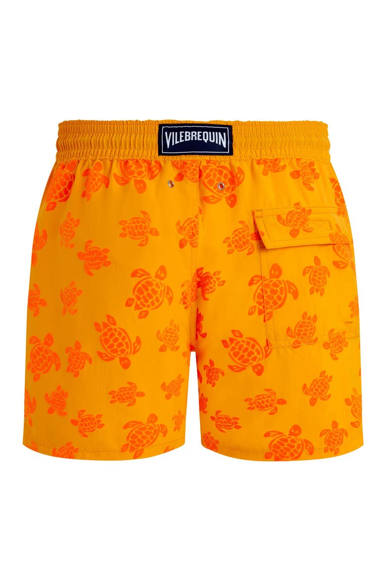 Men Swim Shorts Flocked Rondes Des Tortues, Alternate, color, mango