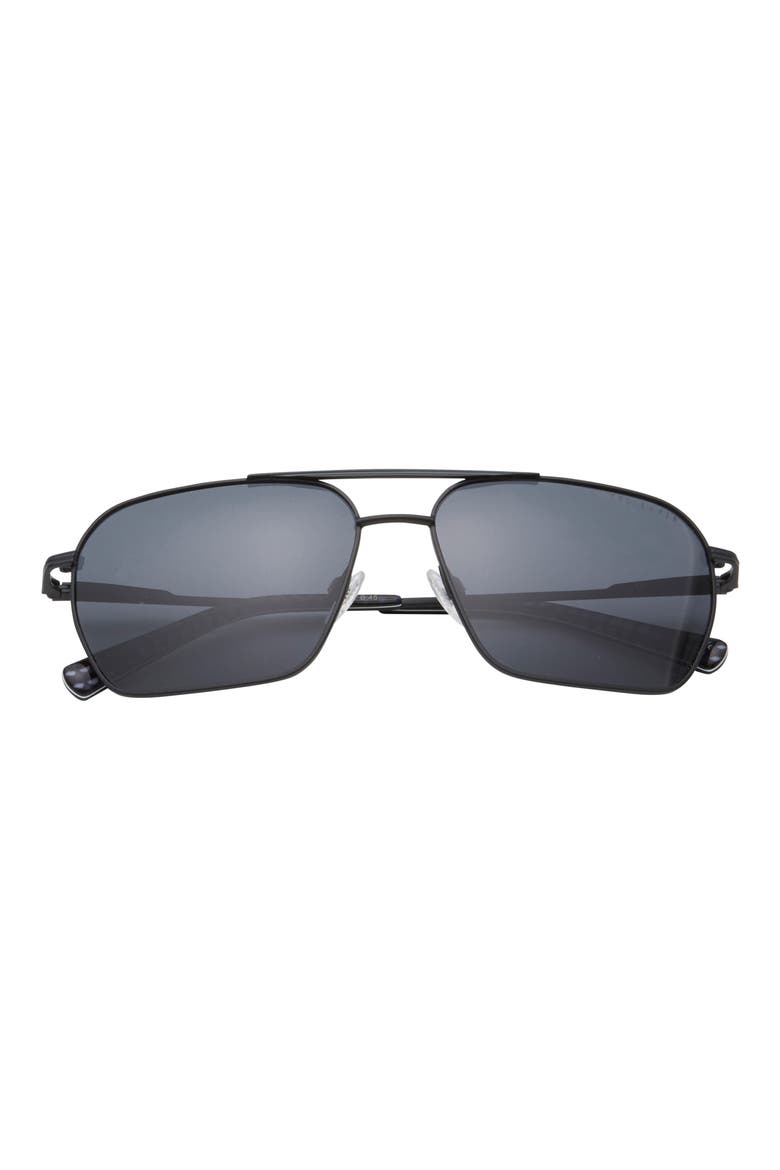 59mm Polarized Aviator Sunglasses, Main, color, BLACK
