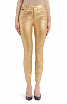 Dolce&Gabbana Grace Laminated Skinny Ankle Jeans