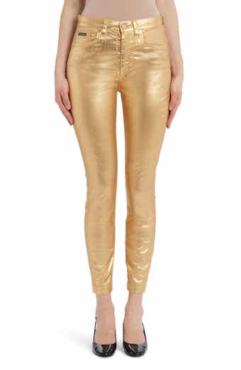 Dolce&Gabbana Grace Laminated Skinny Ankle Jeans