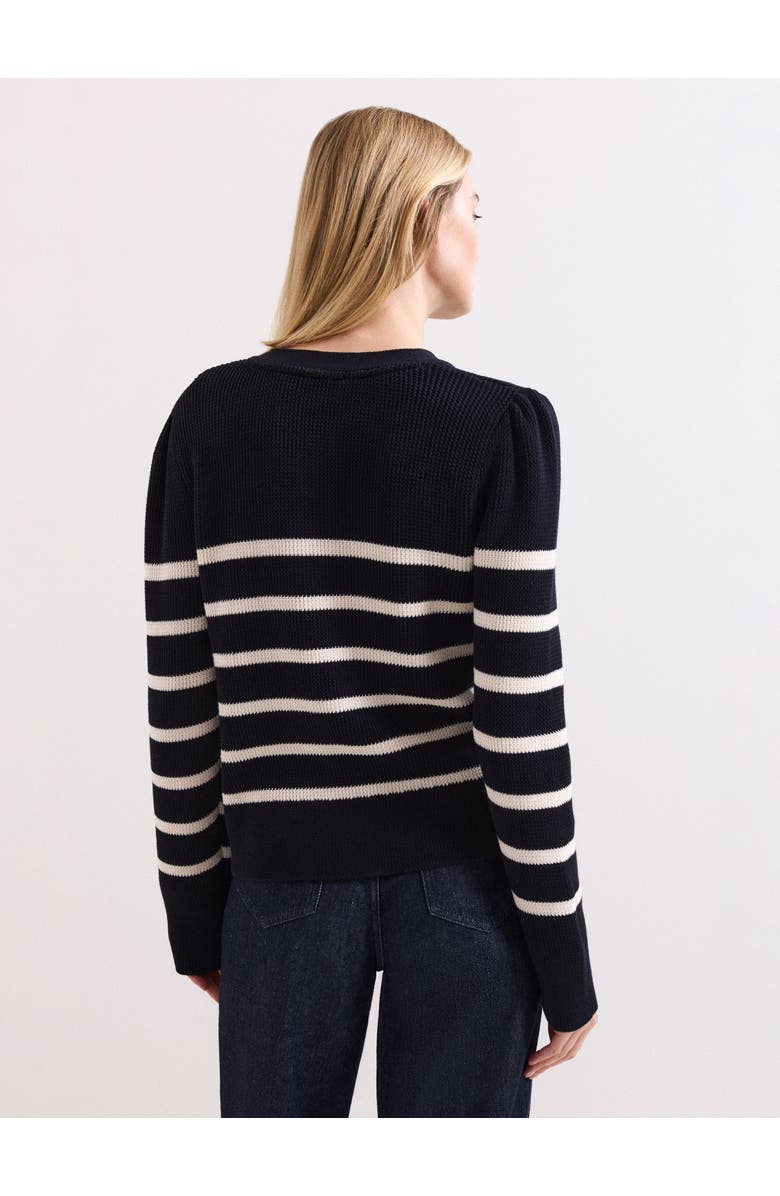 Phase Eight Grace Button-Front Round Neck Cardigan, Alternate, color, Navy/Ivory