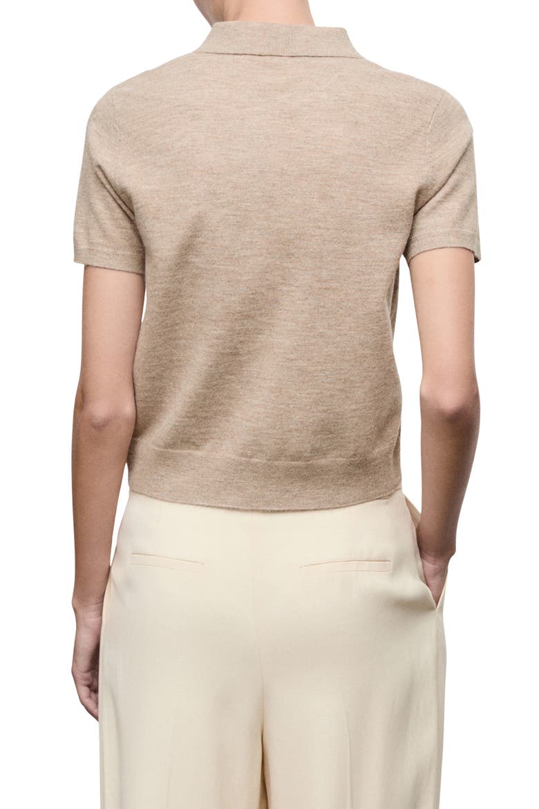 Diamond Pattern Polo Sweater, Alternate, color, MEDIUM BROWN