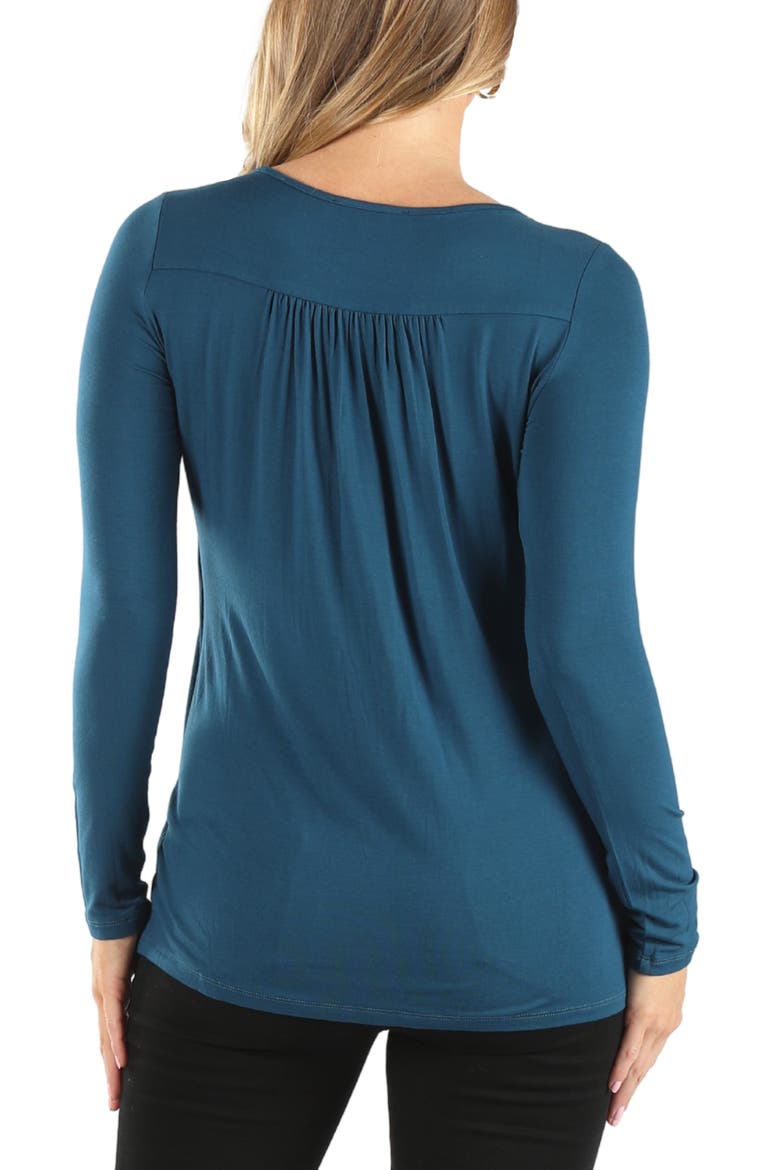 Petal Front Maternity/Nursing Top, Alternate, color, TEAL