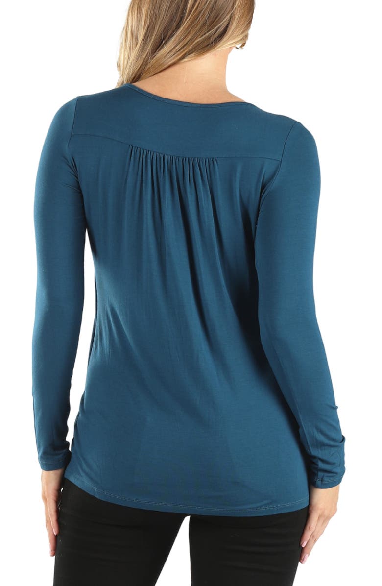 Angel Maternity Petal Front Maternity/Nursing Top, Alternate, color, Teal