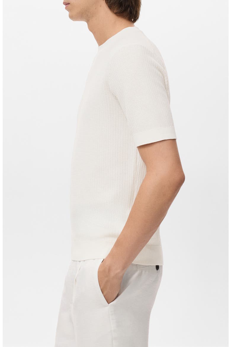 Textured Cotton Knit T-Shirt, Alternate, color, OFF WHITE