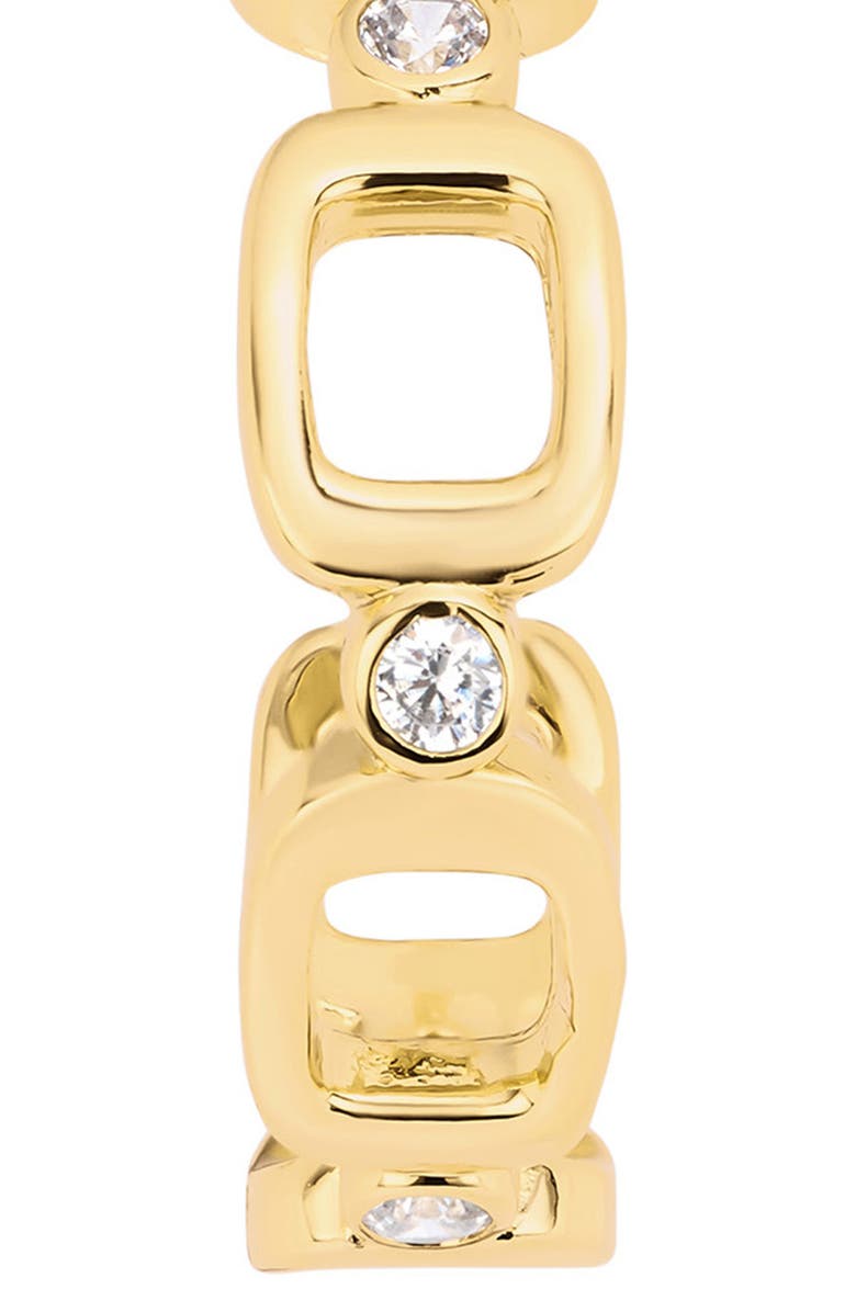 ATHRA LUXE Modern Muse Square Tile CZ Hoop Earrings, Alternate, color, Gold