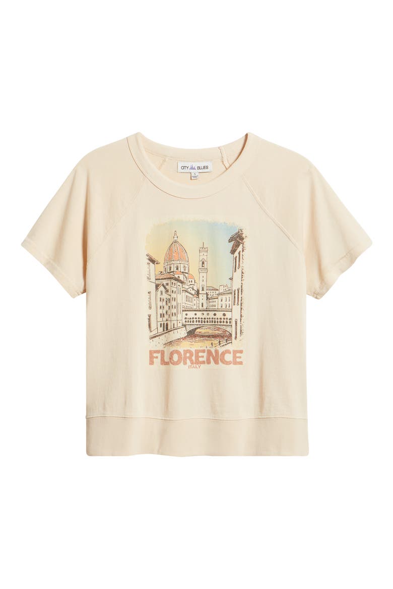 Florence Short Sleeve Cotton Graphic Sweatshirt, Alternate, color, ECRU