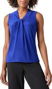 KASPER Sleeveless Knot Front Jersey Top