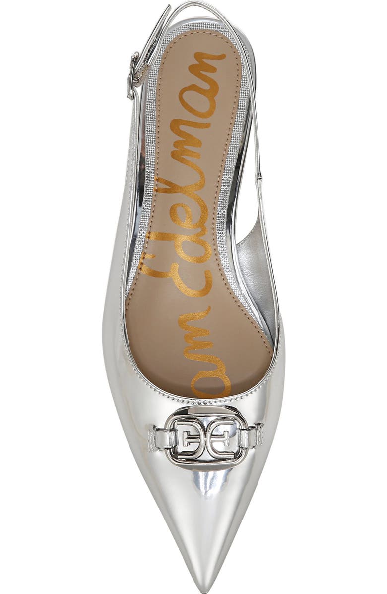 Sam Edelman Aggie Pointed Toe Slingback Flat, Alternate, color, Soft Silver