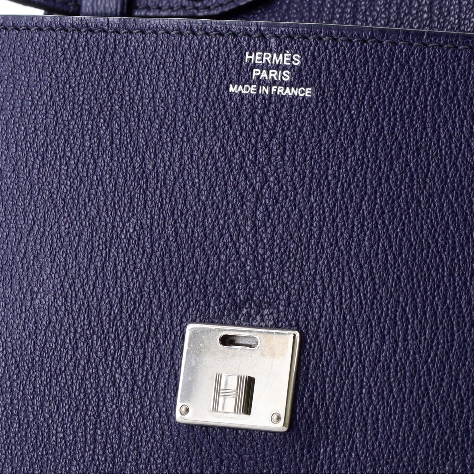 Pre-Owned Hermes Clic Wallet on Strap Chevre Mysore 16, Alternate, color, Bleu Encre