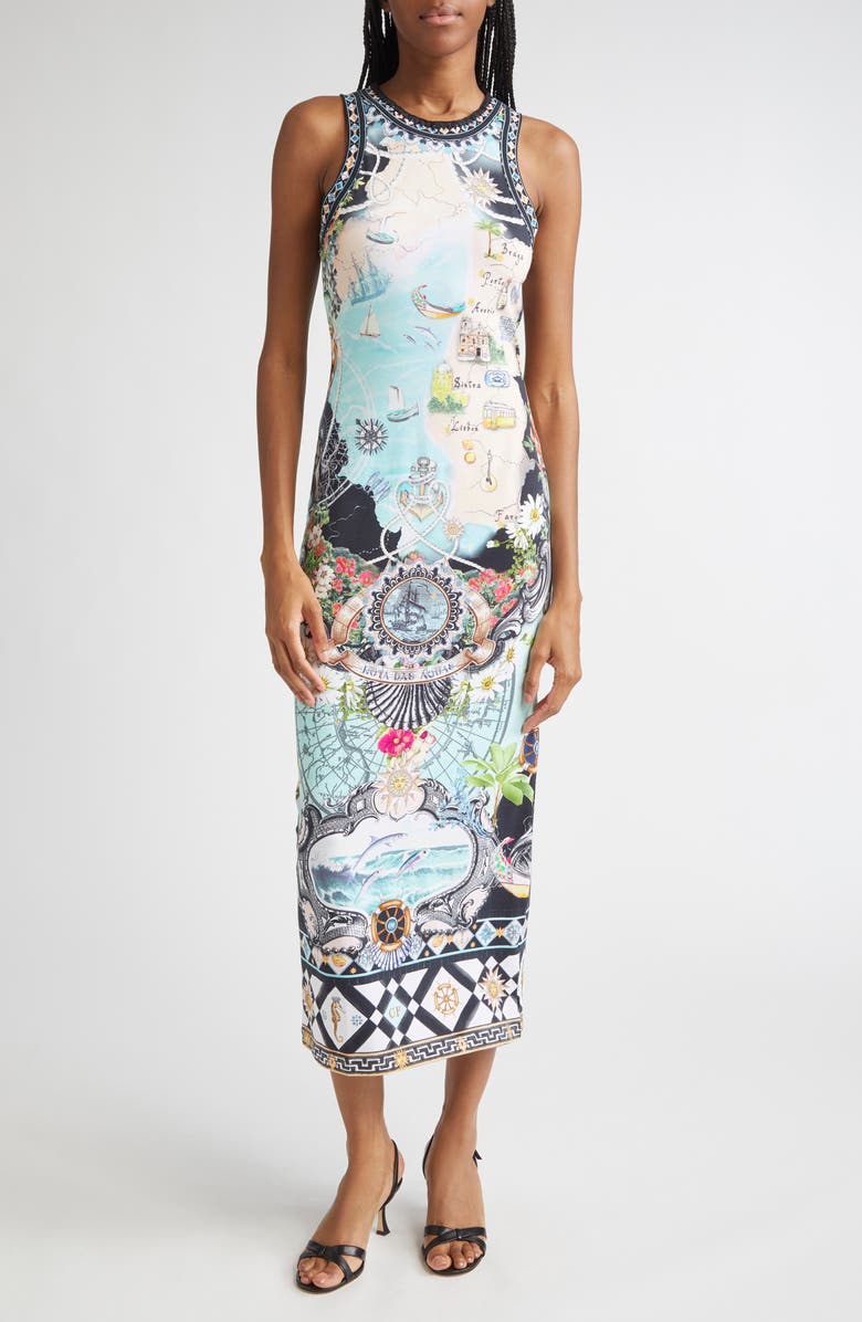 Camilla Folk Afloat Jersey Tank Dress, Main, color, Folk Afloat