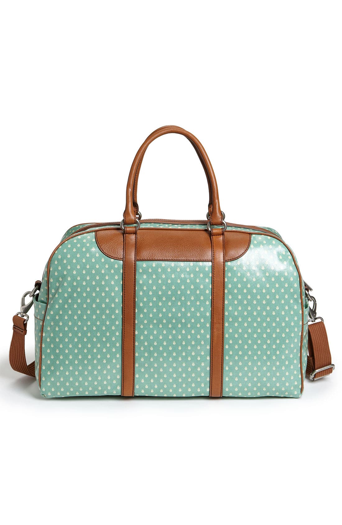'Vintage Key-Per' Coated Canvas Duffel Bag, Alternate, color, SEA GREEN