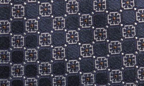 Canali Silk Classic Floral Medallion Tie In Navy