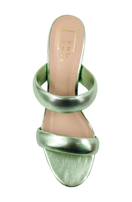 Shushop Georgia Puff Strap Sandal In Green