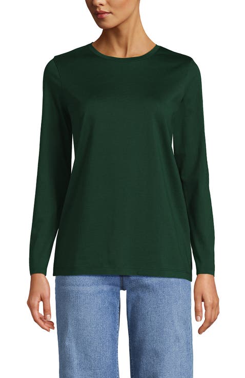 Supima Cotton Long Sleeve Crewneck T-Shirt