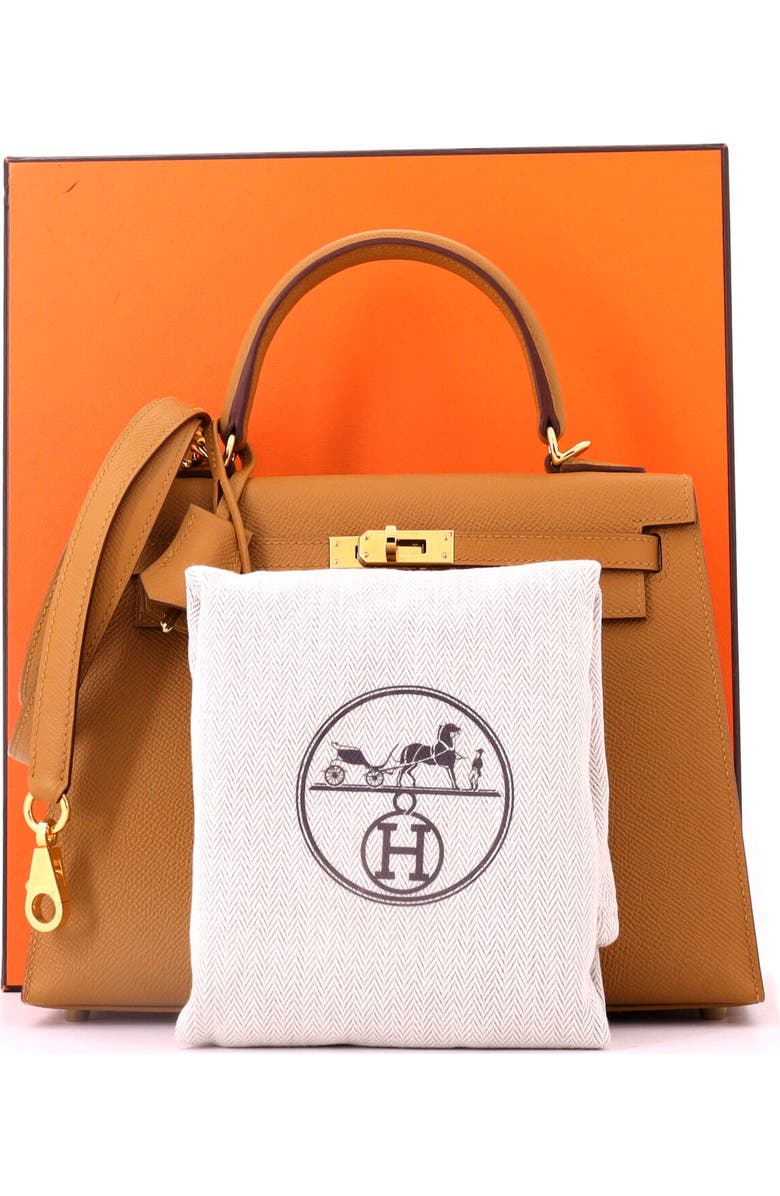 Pre-Owned Hermes Kelly Handbag Brown Epsom with Gold Hardware 25, Alternate, color, Sesame