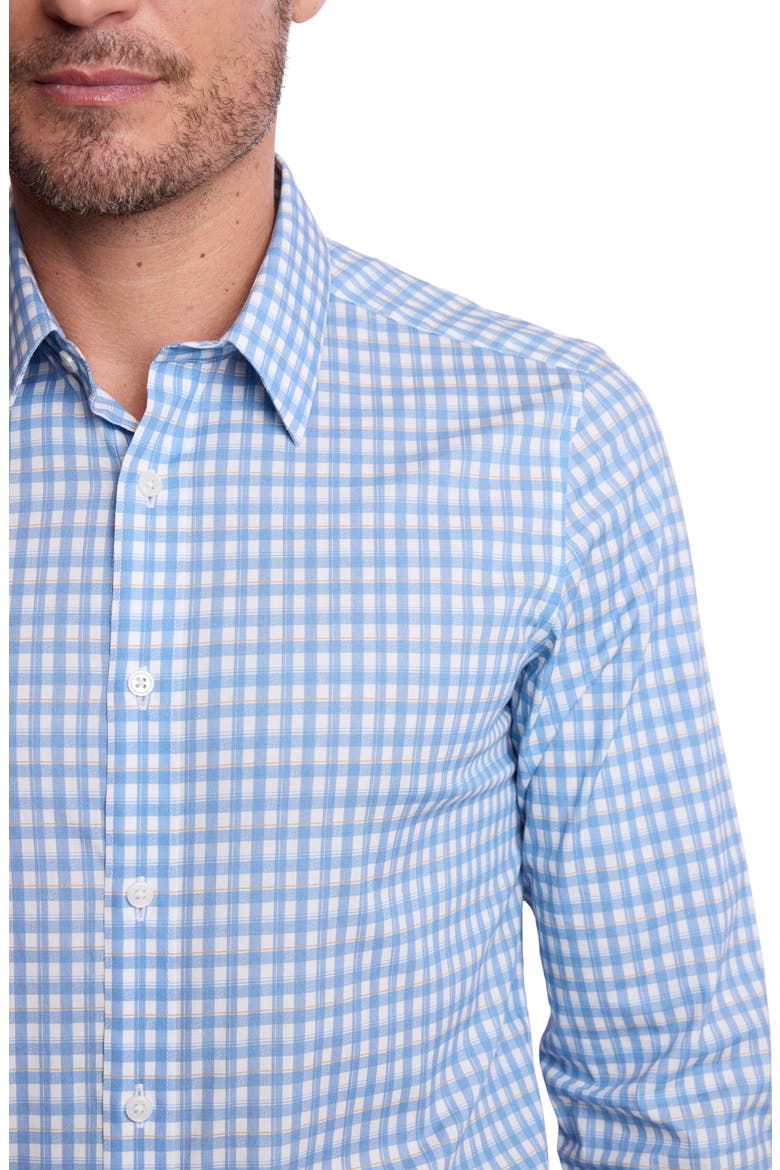Parker Trim Fit Stretch Cotton Button-Up Shirt, Alternate, color, BLUE WHITE CHECK