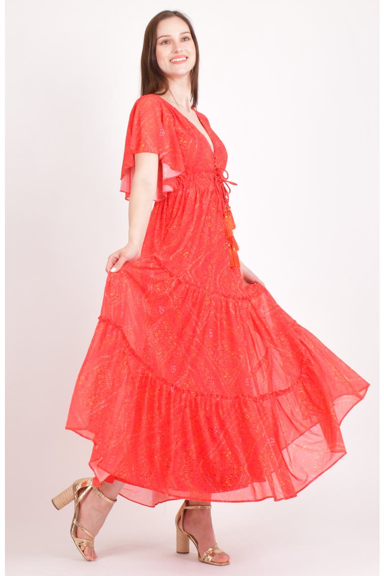 Lanna Tiered Maxi Dress, Alternate, color, Red