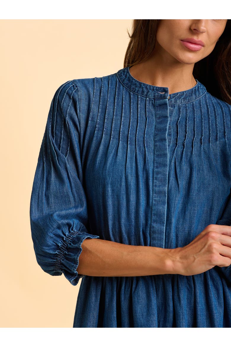 Icylyn 3/4 Sleeve Round Neck Midi Dress, Alternate, color, Blue